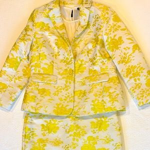 Doncaster creme Jacket and embroidered yellow flowers. For Mother’s Day.